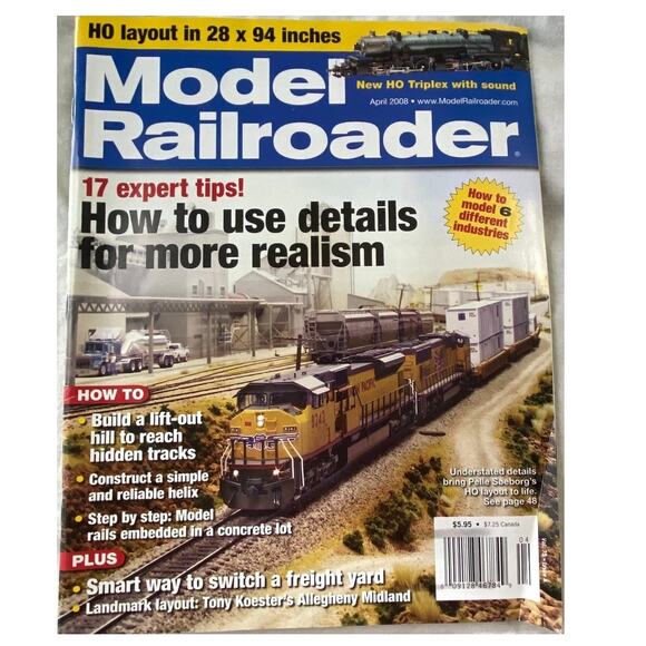Lot 4 Model Railroader January to April 2008 Magazine Train Collect Layout Scale - Picture 9 of 11